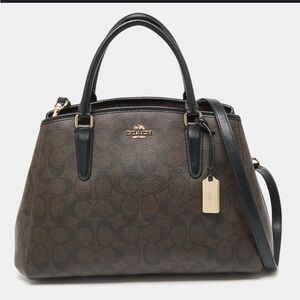 Coach Brown and Black Signature Satchel